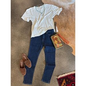 NWT Sandrine Rose X Free People Indigo straight leg denim